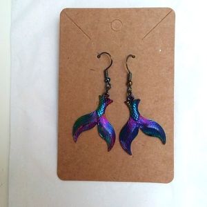 Rainbow Mermaid Tail Earrings